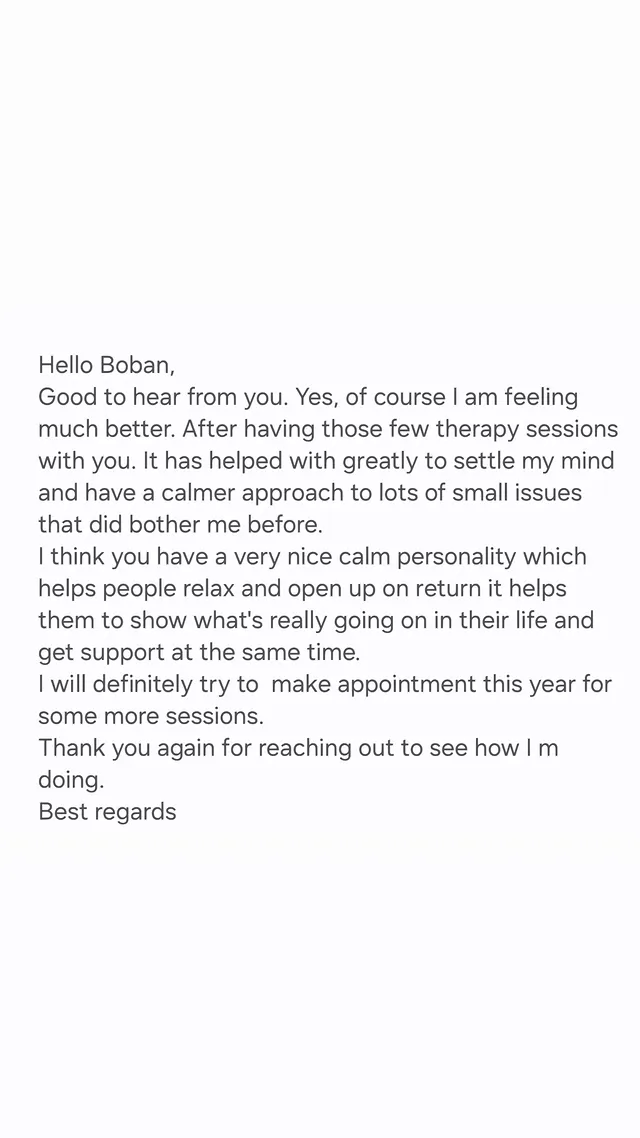 Client testimonial